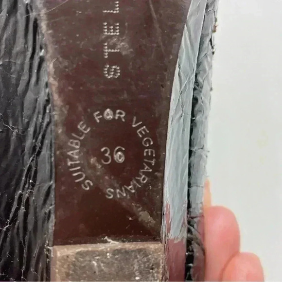 Stella McCartney wedge kitten heel ankle strap brown vegan balletcore - Picture 5 of 8